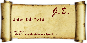 Jahn Dávid névjegykártya